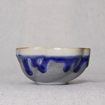 Flow glaze snail shaped plum blossom Cup kiln change individual cup blue ceramic below tea set Tea Cup Master Cup