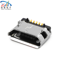 Manufacturers supply connectors MICRO USB 5PIN B-type column two solid pins for mobile power supply