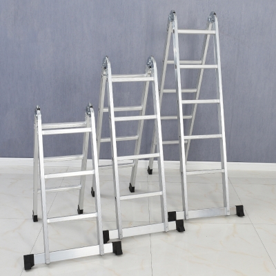Home ladder engineering ladder straight ladder attic ladder aluminum alloy ladder folding ladder upper and lower ladders