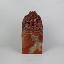 Mega Square Seal Dragon Seal 12 cm Red Flowers 9 kg exquisite natural green fields gold stone seal engraving Neoppel direct