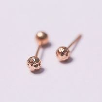 Color gold 18K rose gold ball earrings screw ear bone laser beads caravan flower starry peas men and women earrings
