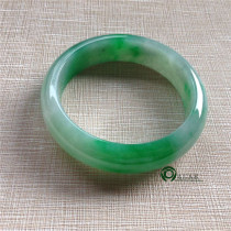 Myanmar natural old pit A goods Jade jade bracelet ice glutinous seed Yang green jade bracelet with certificate KC410