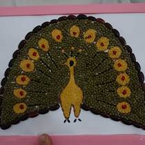 Grain paste painting Handmade DIY seed painting bean painting Grain painting Peacock open screen proud peacock