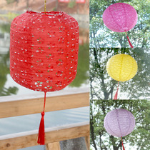Falling paper hollow paper lantern wedding mall decoration Mid-Autumn Festival arrangement round folding childrens kindergarten portable lamp