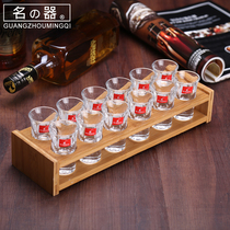 Famous double row wooden cup holder 12 Confucius bullet cup holder wooden cup holder wine rack creative wine glass holder cocktail cup holder