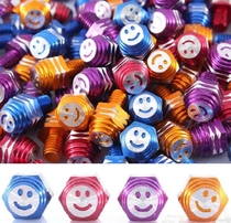 Motorcycle modification accessories scooter ghost fire decoration Smiley electric car rearview mirror aluminum alloy screw 8mm