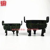 Bronze copper hot pot Antique craft hollow alcohol lamp hot pot Ding Hotel tableware custom animal noodle pot