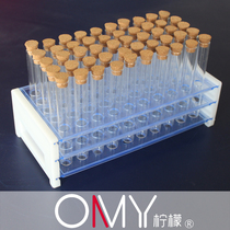 50 tubes with wooden plug 3-layer test tube rack set 12*100 glass test tube package