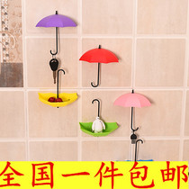 Korean creative cute Wall Wall Wall no trace strong load-bearing Hook bathroom glue door rear towel umbrella adhesive hook