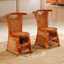 Rattan wood Gongfu tea chair Rattan chair Leisure chair Garden outdoor Rattan art tea chair Rattan woven chair Rattan small chair