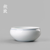 Drinking and mysterious blue-and-white porcelain washing household tea washing Cup washing Japanese-style Zen tea set white porcelain water porcelain ceramic building water