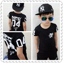 Star same childrens sports NPC short-sleeved boys and girls street dance clothes big children hip-hop t-shirt can be equipped with parent-child