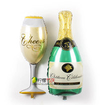 Birthday party festival KTV Bar will be decorated with wedding ceremony Wedding Aluminum Film Balloons Styled Wine Glasses Wine Bottle