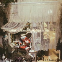 LACESHABBY imported French country style beige embroidery pleated antique lace window curtain curtain head