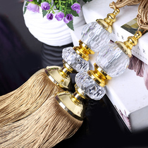 High-grade double-layer crystal curtain hanging ball tied ball tied rope hanging ball decorative ball accessories Curtain buckle European hook