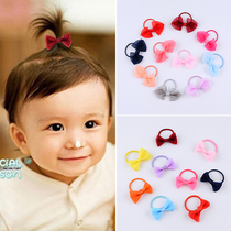 South Korean children hair adorned with finger coarse butterfly knot small hair ring with bottom leather gluten suit girl baby hair rope