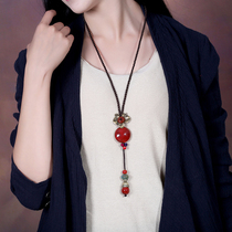 Yan Yu Jiangnan vintage necklace long female Joker accessories sweater chain pendant simple chain decorations