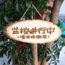 Monitoring is in progress wood listing engraving signs are provided with monitoring signs pastoral style original ecological house numbers