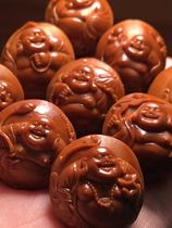 Nuclear carving fan Jiangsu skill master bamboo master master work Eight Treasure Maitreya pure handmade iron core 2 2 hand string