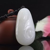 Xinjiang Hetian Jade seed material mutton fat white jade hands children worshiping Buddha