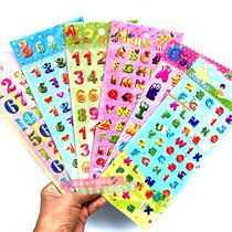 Numbers English letters childrens cognitive literacy early education puzzle stickers kindergarten children reward cartoon paste painting