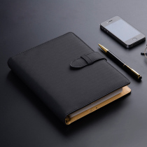 Work notebook business hand account loose leaf sheet leather surface detachable hand account customized multi-function creative notebook simple high-end high-end thread coil book with ring buckle customization
