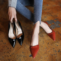 Hong Kong it spring pointed high heels womens 2020 new womens shoes fine heel shoes womens light lipstick color wedding shoes