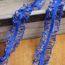 Clothing fabric accessories 2 5cm wide treasure blue elastic fungus lace HB16051201 1 5 Yuan 5 meters