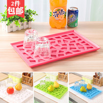 Creative double plastic water Cup drain plate household rectangular fruit plate living room water Cup Cup tray tea plate