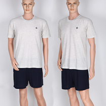 Submarine long-distance antibacterial clothing cotton and linen breathable sweat absorption physical training clothing home clothing fitness suit male summer
