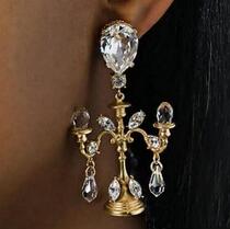 New European and American big cards Baroque fashion crystal chandelights Earrings Long retro inlaid diamond earrings Exaggerated Earrings Earrings