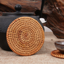 Vietnam old rattan coasters Tea mat Tea ceremony accessories Raising pot mat Purple Sand pot holder Tea set Zero with tea ceremony Six gentlemen