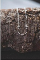 Horseshoe U necklace fifty degrees Gray heroine same horseshoe necklace 14k bag gold necklace 925 sterling silver