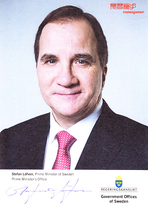 Swedish Prime Minister Stefan Lofven Autograph Official Card Autograph Photo