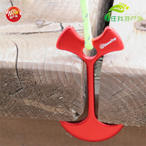 Trestle deck camp with tents fang feng sheng anchoring latches adhesive hook Fishbone nailed rope anchor Viola yedoensis