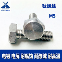 Titanium screw TA2 Titanium alloy hexagon screw M4 M5*10 15 20 25 30 35 40 45 Nut
