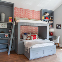 Childrens room furniture combination set up and down bed high and low bed youth combination multi-function double layer saving space