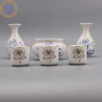 Ceramic incense burner hand-painted ceramic flower small vase porcelain celadon flower hand-painted vase lotus incense burner ornaments