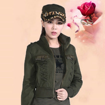 Spring and autumn new two-piece military womens short slim slim top camouflage clothing Womens Military fan jacket