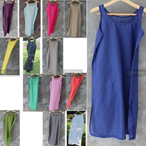 Silk cotton loose comfortable vest base skirt sling dress see-through dress