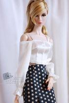 M-201802-04] White satin long sleeve sling FR Momoko OB cloth doll