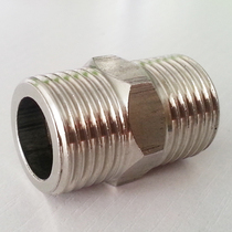 Stainless steel outer wire connector hexagon outer wire inner joint double head pair wire 4 minutes 6 minutes 1 inch outer wire direct tube card