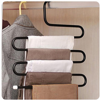 Wrought iron pants rack S-shaped large multifunctional magic trouser rack pants hanger multi-layer wrought iron storage hanger ring rack