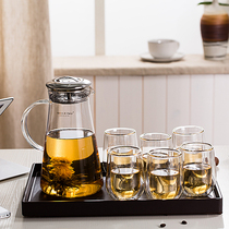 The Terai nourishing cold kettle glass juice jug heat-resistant liang shui bei mass liang shui hu heat-resistant suit explosion-proof