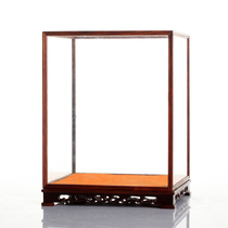Haolinxuan Old Mahogany glass cover small set of big red acid branches carved bottom treasure cage set of preferential prices Buddha cover