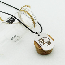 Natsume friend tent cat teacher spotted anime corrosion logo Titanium steel leather rope necklace