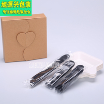 21 guest cake knife and fork plate set smiley face knife and fork plate combination disposable ten plate ten fork combination set