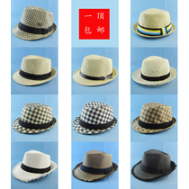 Straw Hat Jazz gentleman Beach curl linen folding baby hat British straw hat