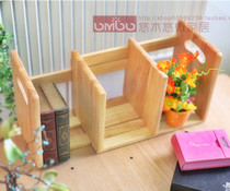 Solid wood bookshelf can pull the file rack desktop bookshelf telescopic Bookbox high school students office shelf