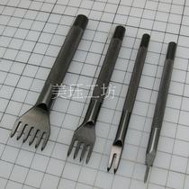 Black pole fine steel rhombus-cut handmade leather tool 4mm5mm rhombus